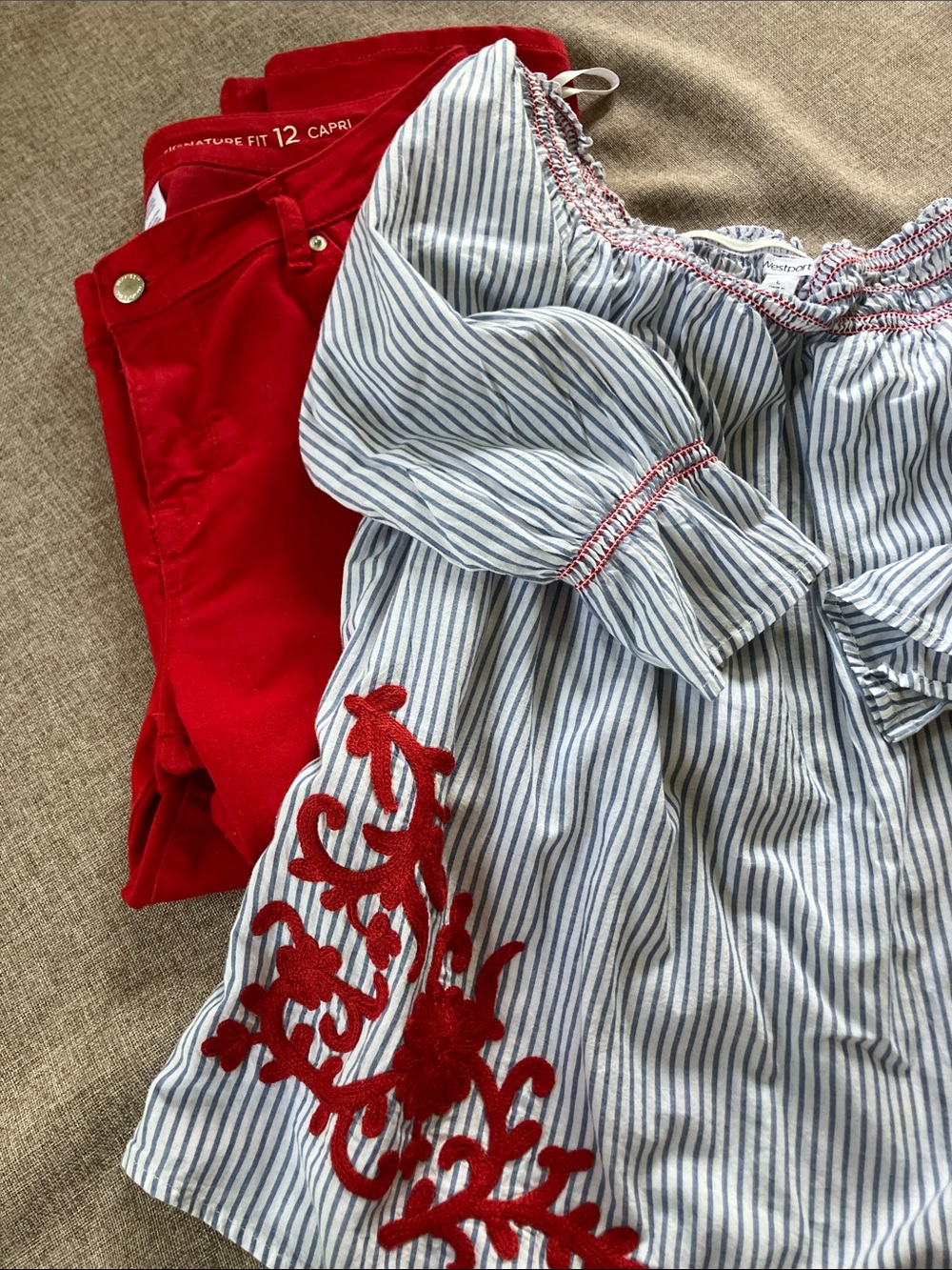 Westport signature fit capri jeans and Large Westport top.